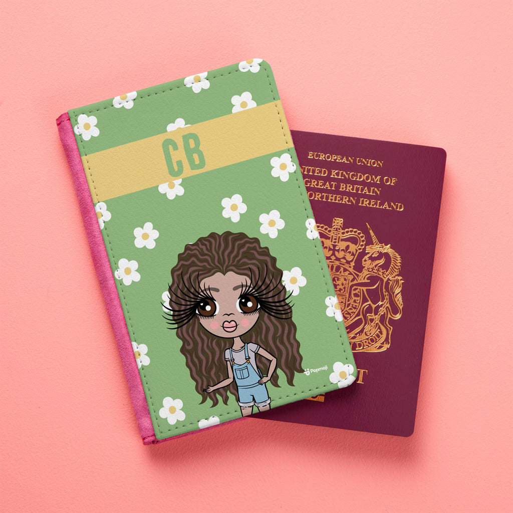 ClaireaBella Girls Personalised Retro Daisy Passport Cover