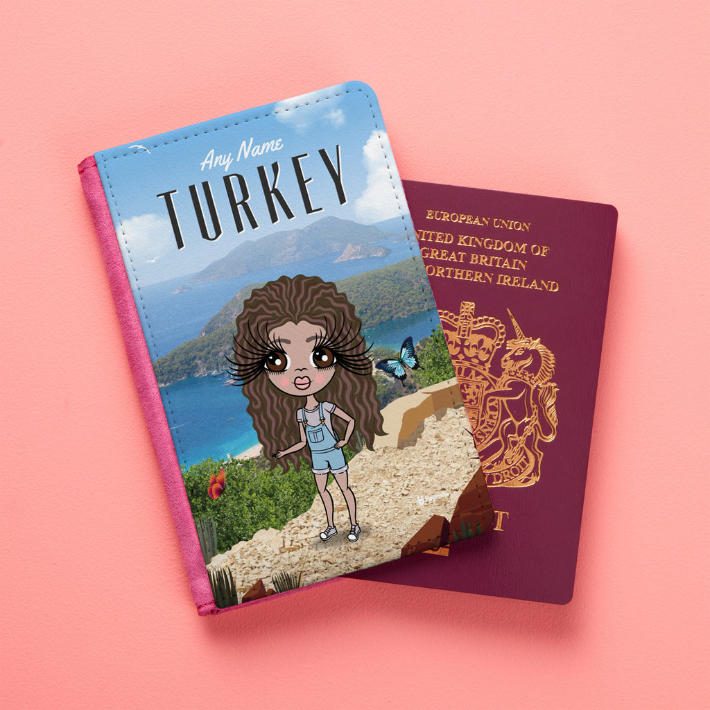 ClaireaBella Girls Personalised Turkey Passport Cover