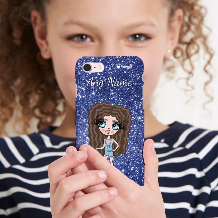 ClaireaBella Girls Personalised Glitter Effect Phone Case