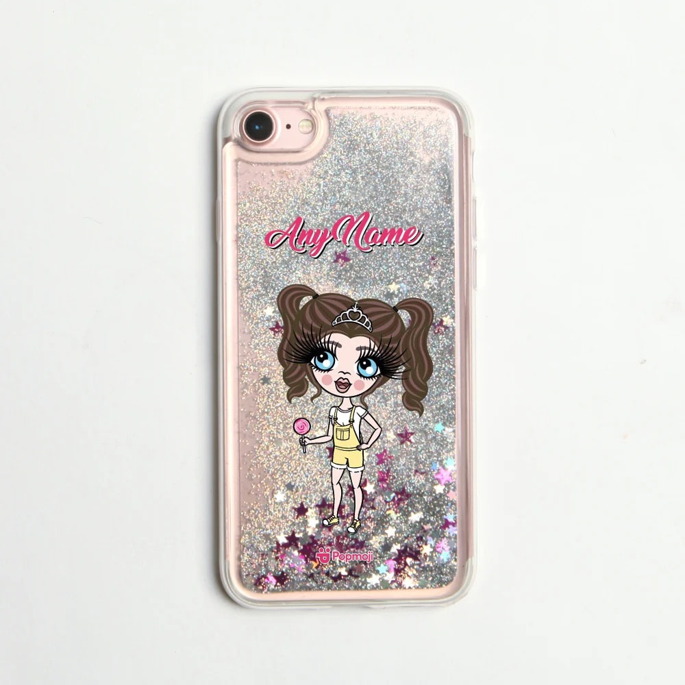 ClaireaBella Girls Classic Liquid Glitter Phone Case - Silver