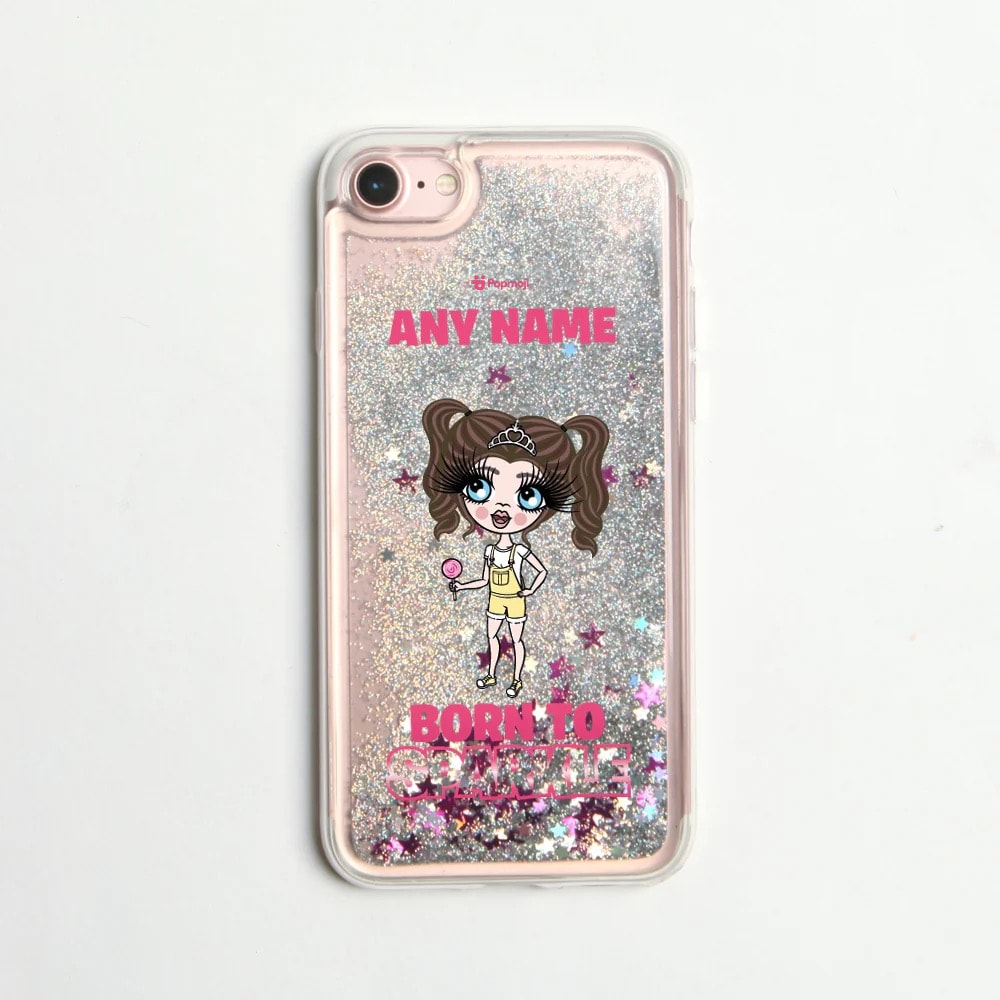 ClaireaBella Girls Sparkle Liquid Glitter Phone Case - Silver
