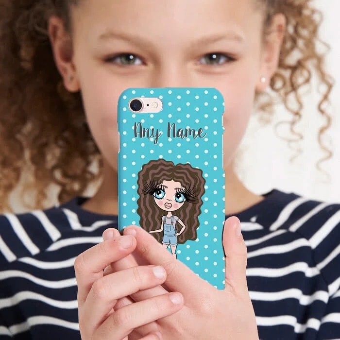 ClaireaBella Girls Personalised Polka Dot Phone Case