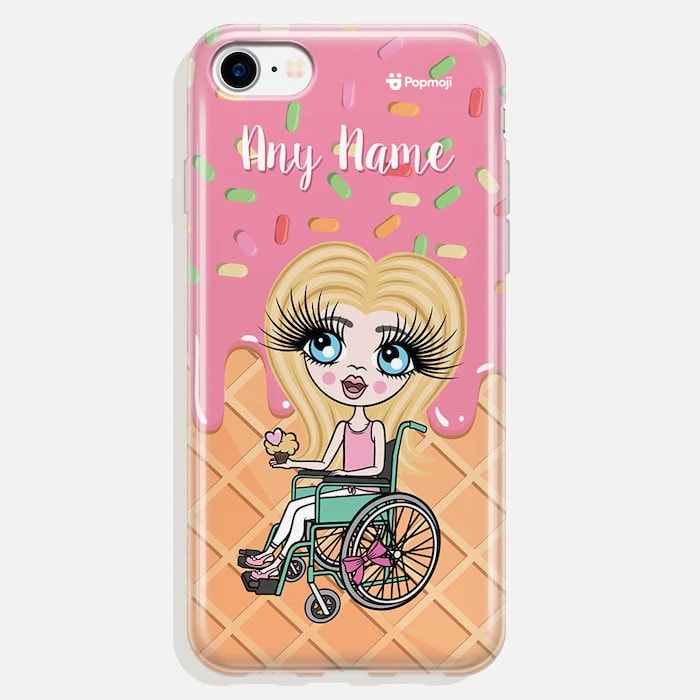 ClaireaBella Girls Wheelchair Personalised Ice Lolly Phone Case