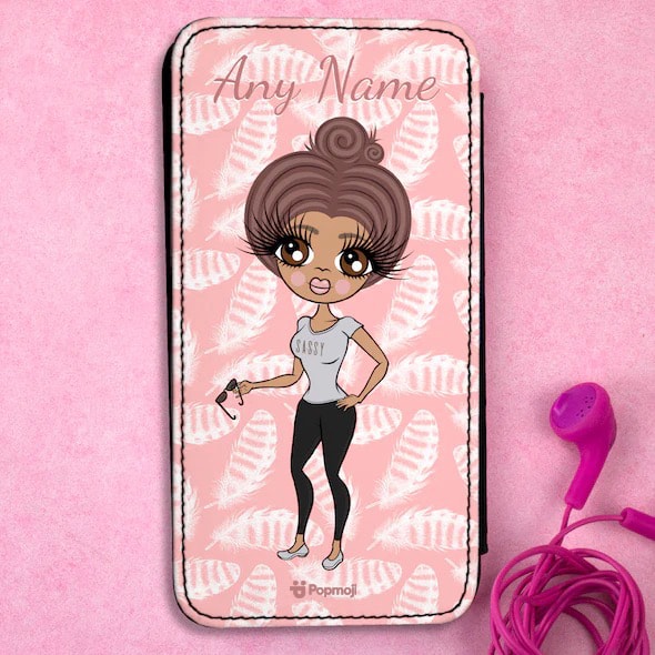 ClaireaBella Personalised Feather Flip Phone Case