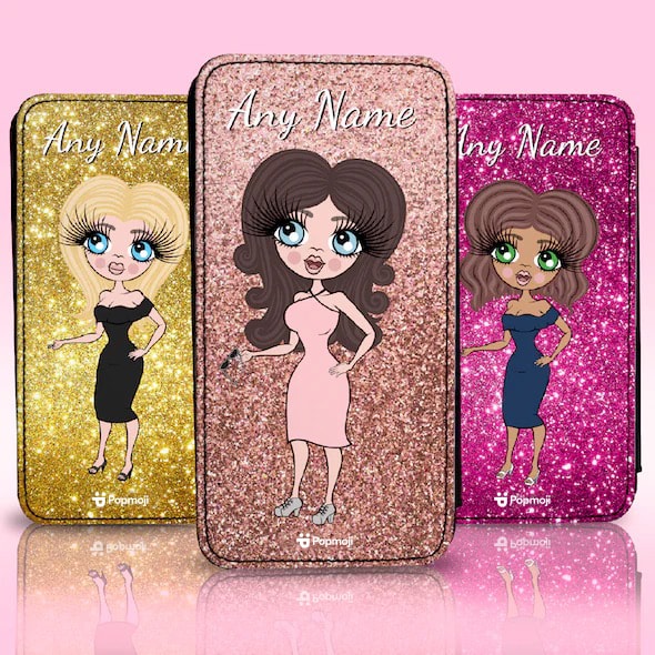 ClaireaBella Personalised Glitter Effect Flip Phone Case