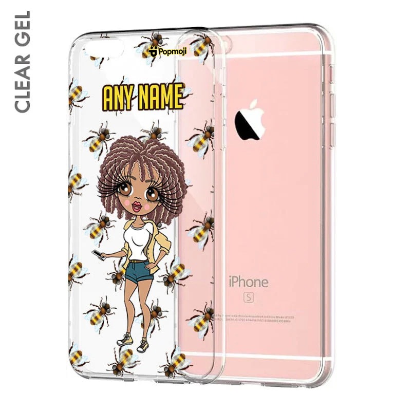ClaireaBella Personalised Bee Print Clear Soft Gel Phone Case