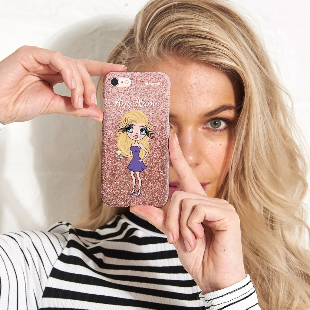 ClaireaBella Personalised Glitter Effect Phone Case - Blush