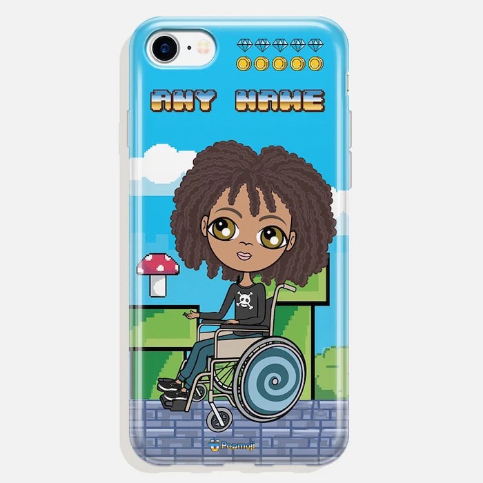 Jnr Boys Wheelchair Personalised Craft Blocks Phone Case