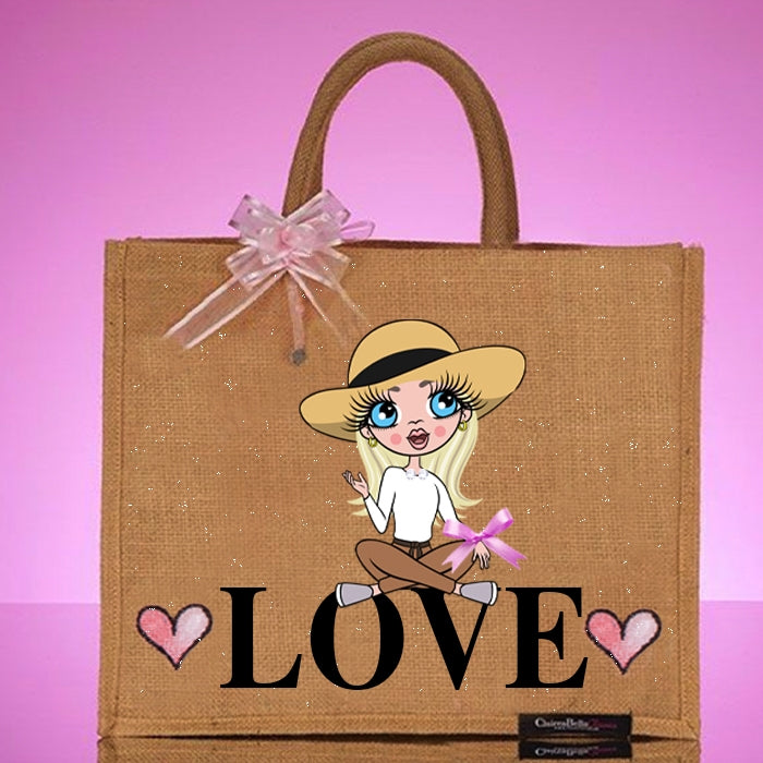 ClaireaBella Love Relaxed Large Jute Bag - Image 1