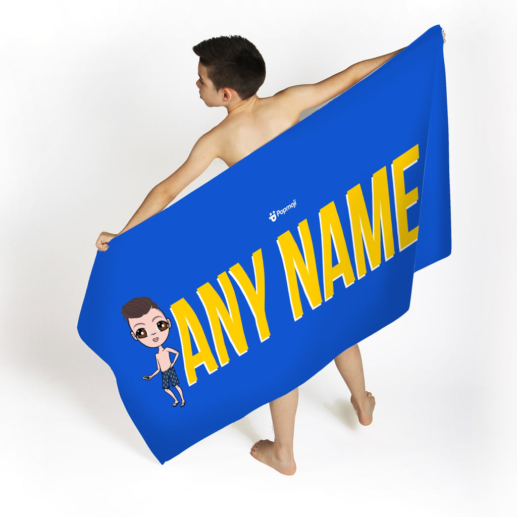 Jnr Boys Yellow Bold Name Beach Towel
