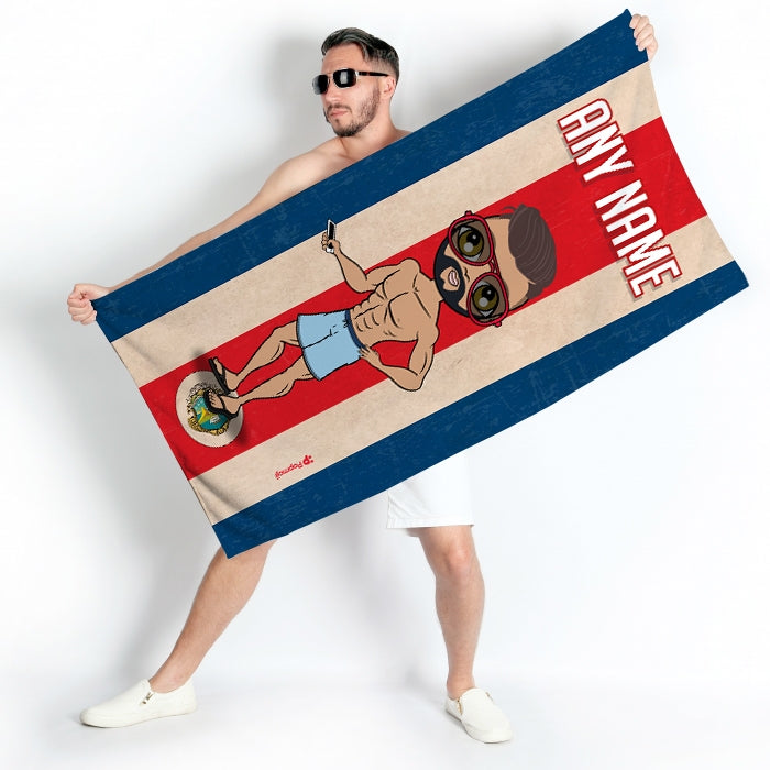 MrCB Love Costa Rica Flag Beach Towel Toxic Fox