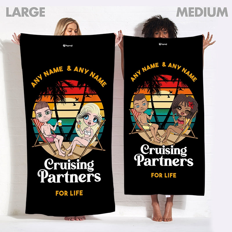 Multi Character Couples Cruising Partners Beach Towel - Image 4
