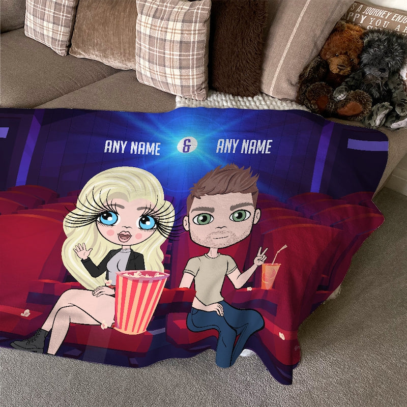 Multi Character Couples At The Movies Fleece Blanket - Image 1