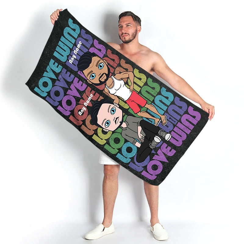 Multi Character Couples Love Wins Beach Towel - Image 5
