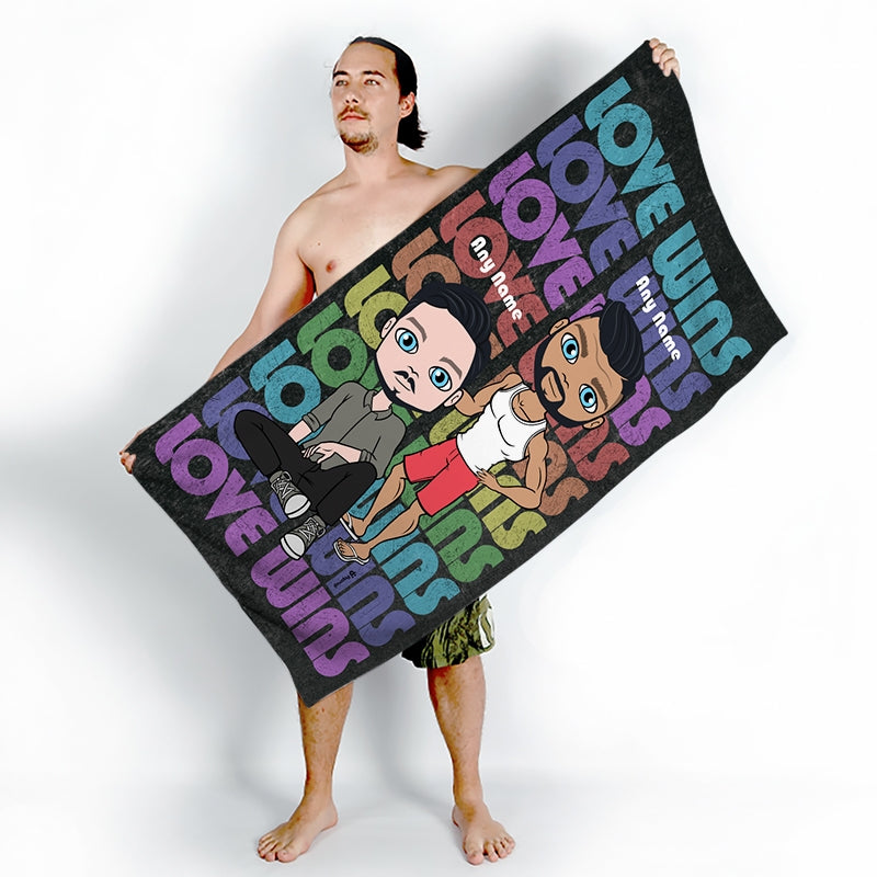 Multi Character Couples Love Wins Beach Towel - Image 3