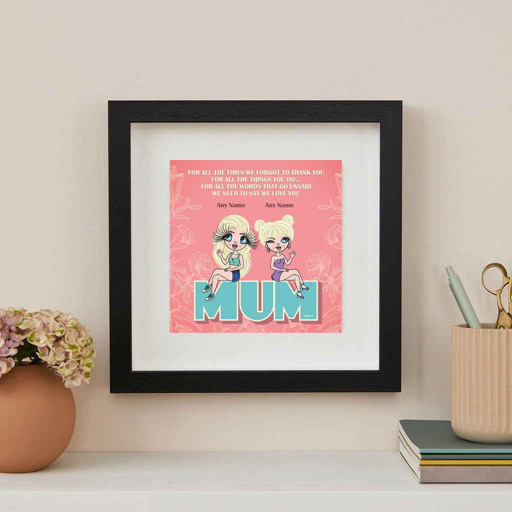 Multi Character Love You Mum and Daughter Personalised Framed Print - Image 3