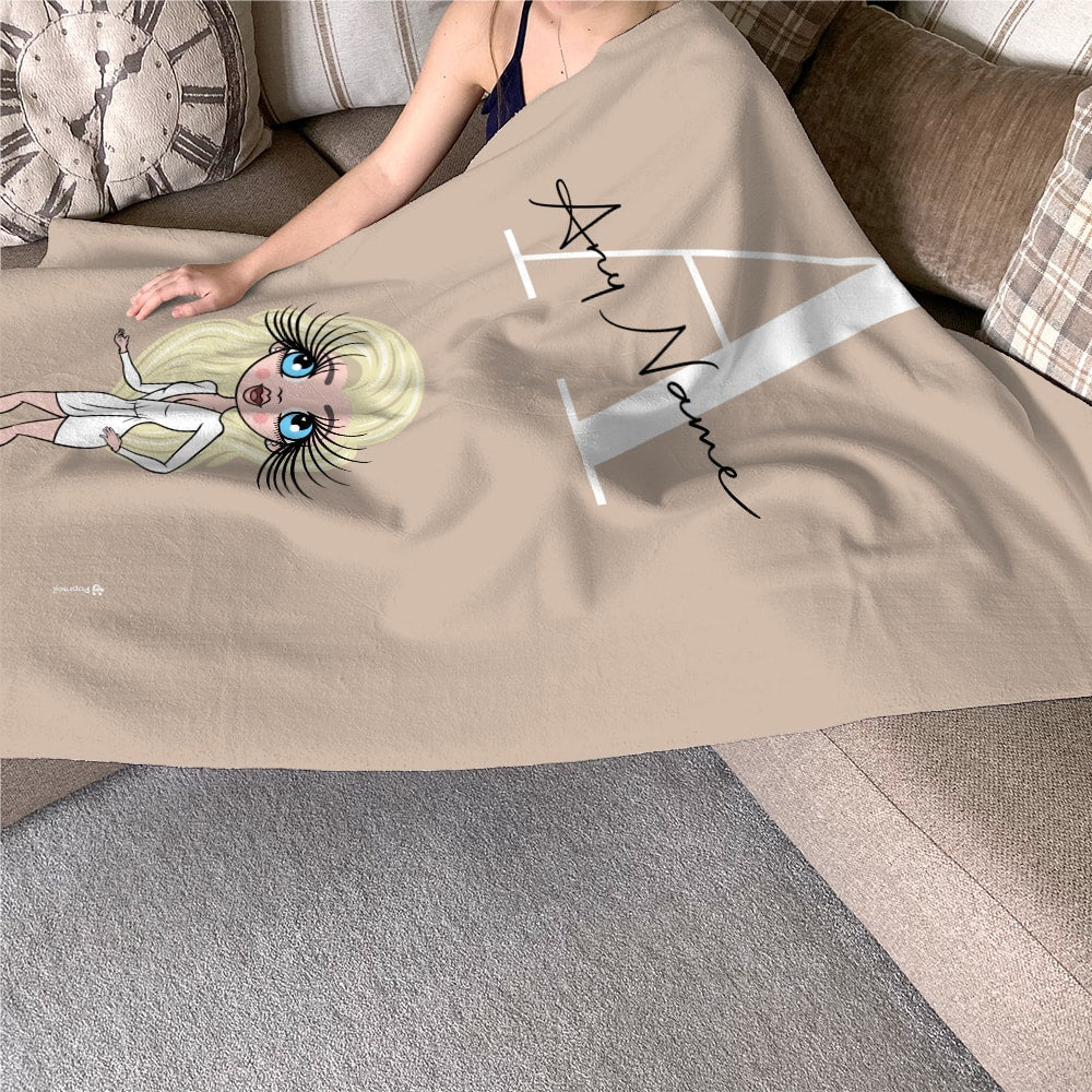 ClaireaBella Lux Initial Nude Fleece Blanket