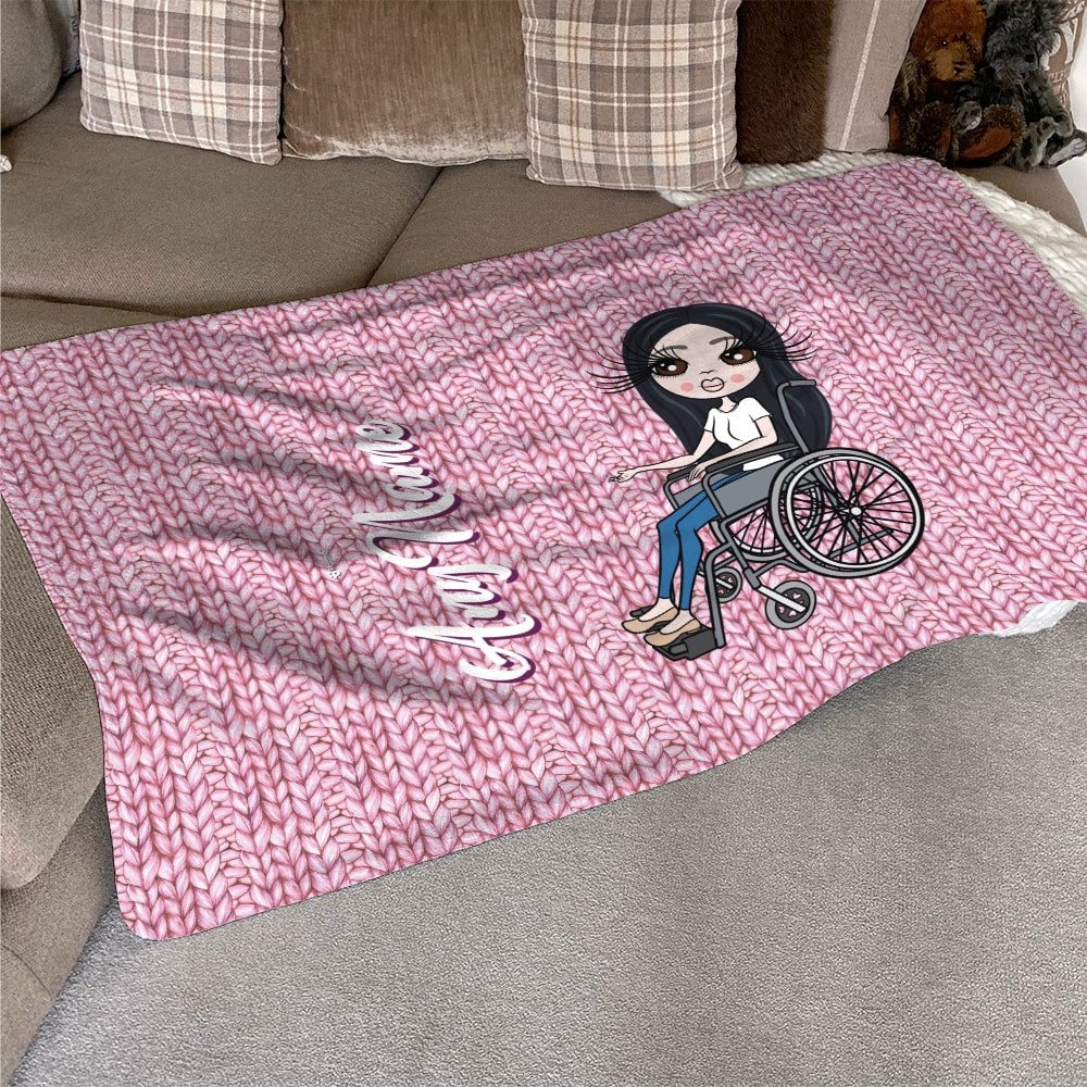 ClaireaBella Wool Effect Wheelchair Fleece Blanket Toxic Fox