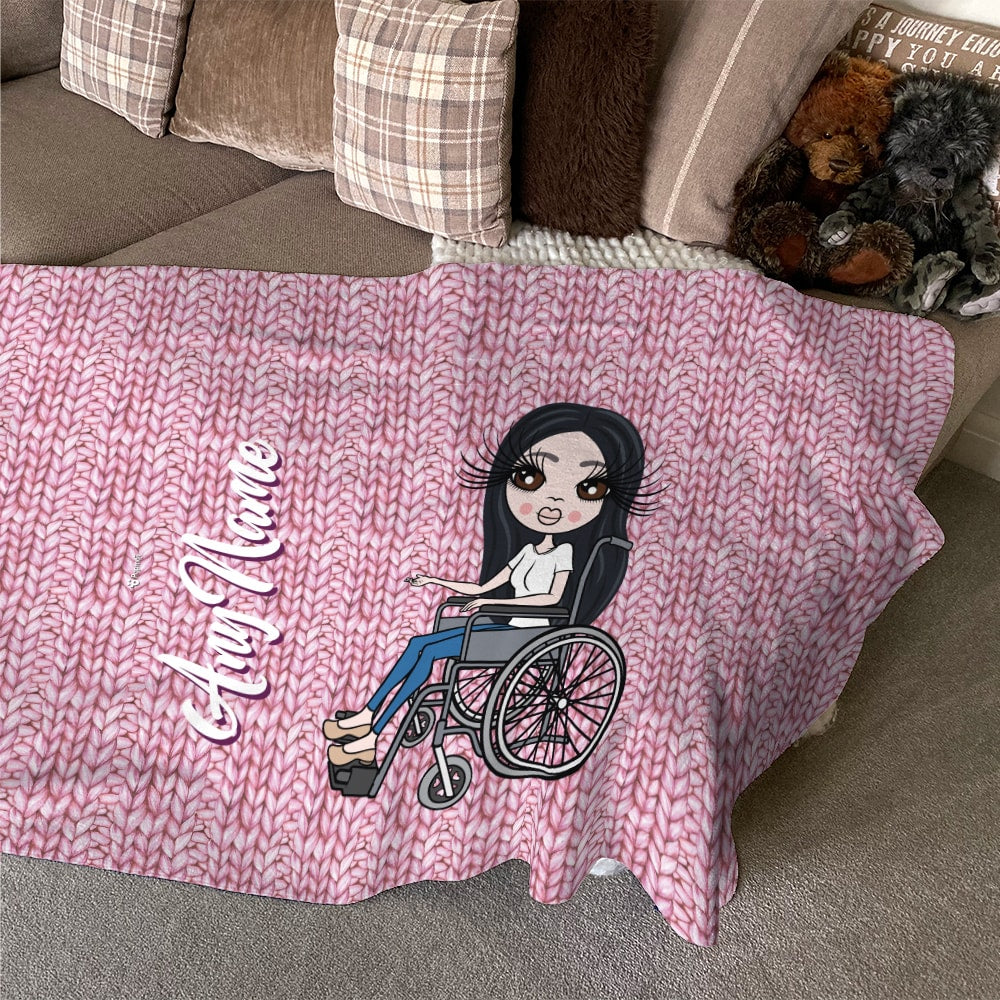 ClaireaBella Wool Effect Wheelchair Fleece Blanket Toxic Fox