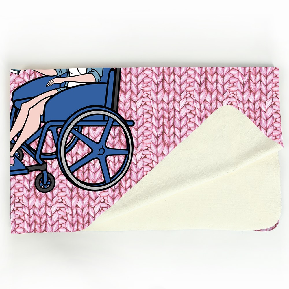 ClaireaBella Wool Effect Wheelchair Fleece Blanket Toxic Fox