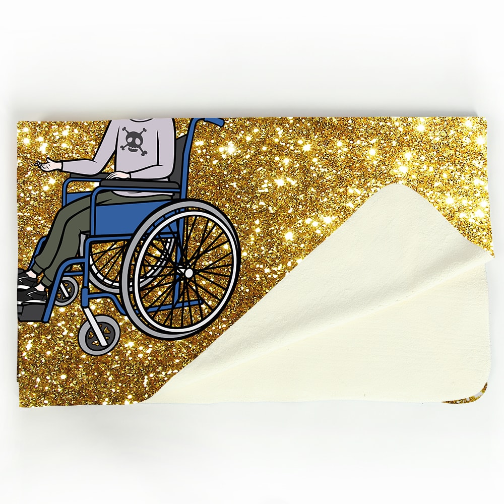 Jnr Boys Gold Glitter Effect Wheelchair Fleece Blanket