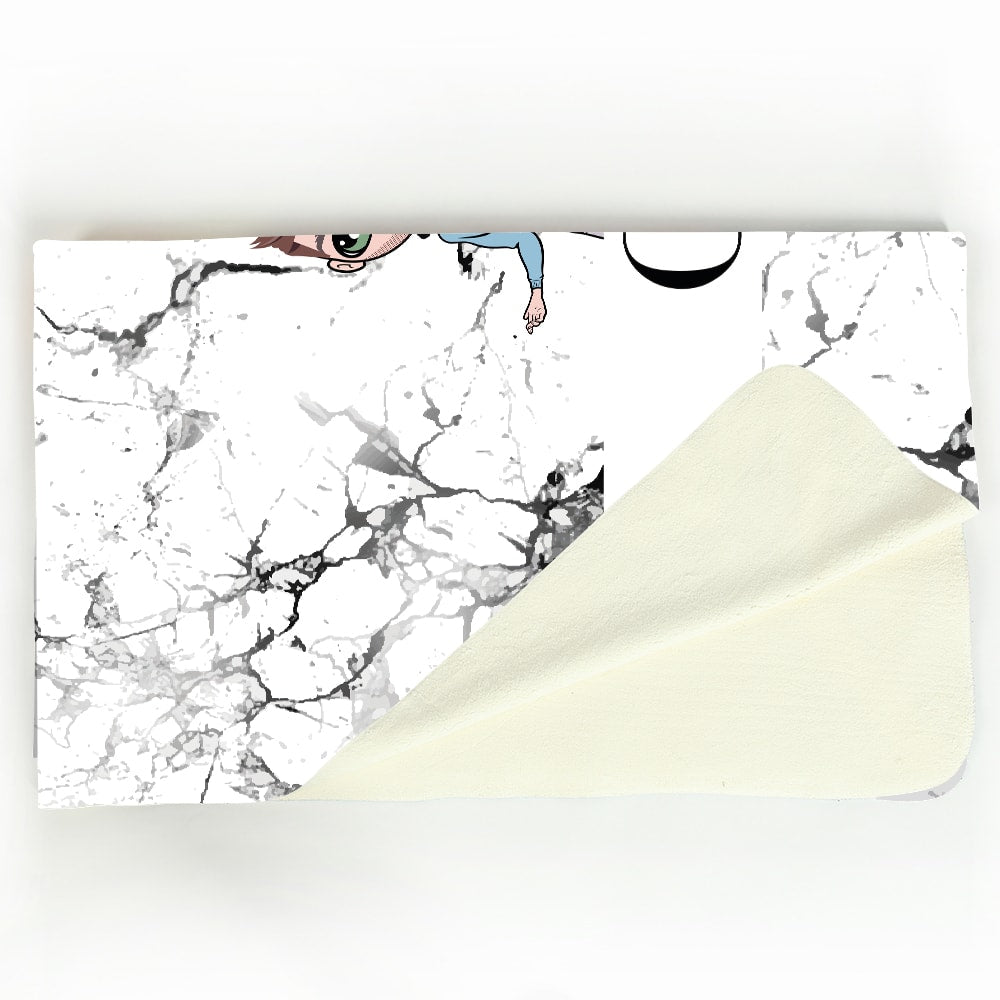 MrCB Lux Collection Black and White Marble Fleece Blanket