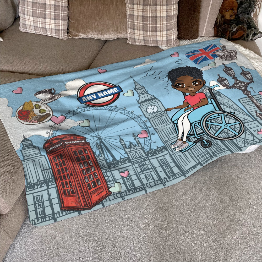 MrCB Love London Wheelchair Fleece Blanket