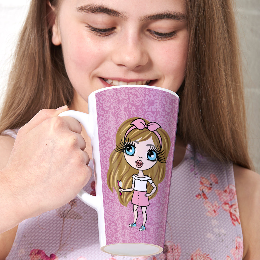 ClaireaBella Girls Lilac Floral Latte Mug