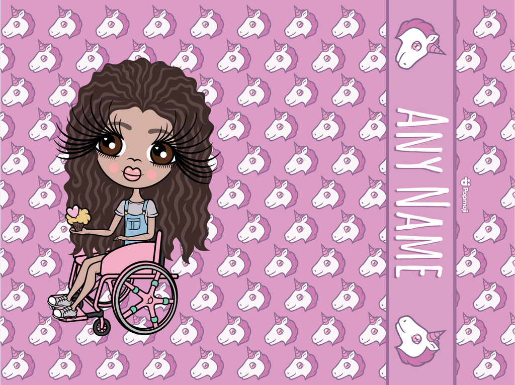 ClaireaBella Girls Wheelchair Unicorn Emoji Latte Mug