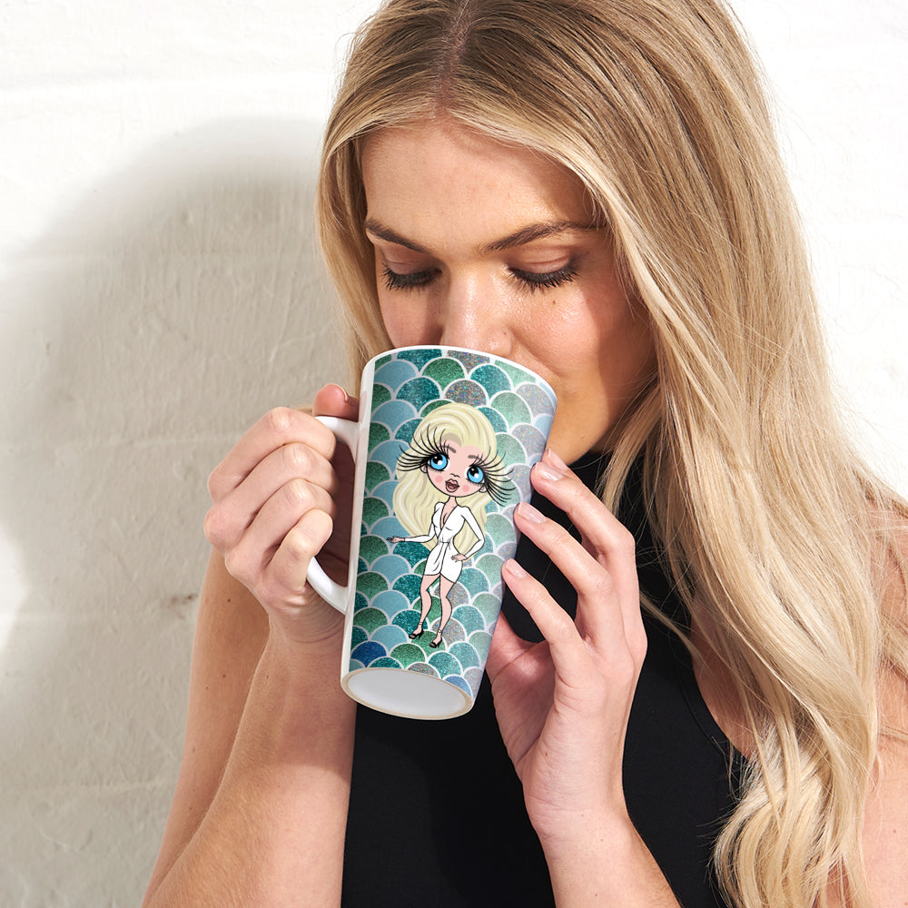 ClaireaBella Mermaid Glitter Effect Latte Mug