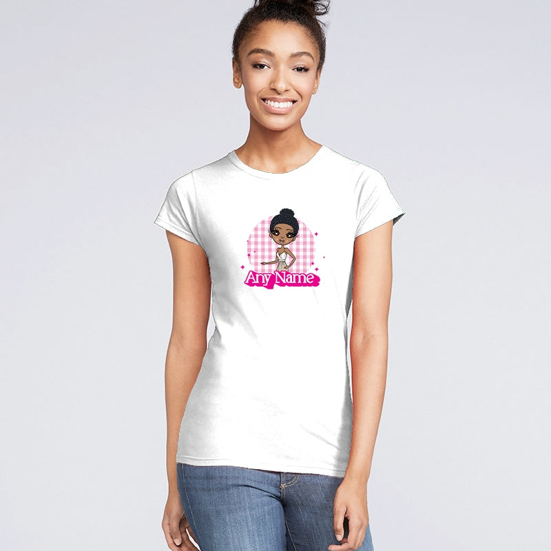 ClaireaBella Pink Tartan Personalised T-Shirt - Image 2