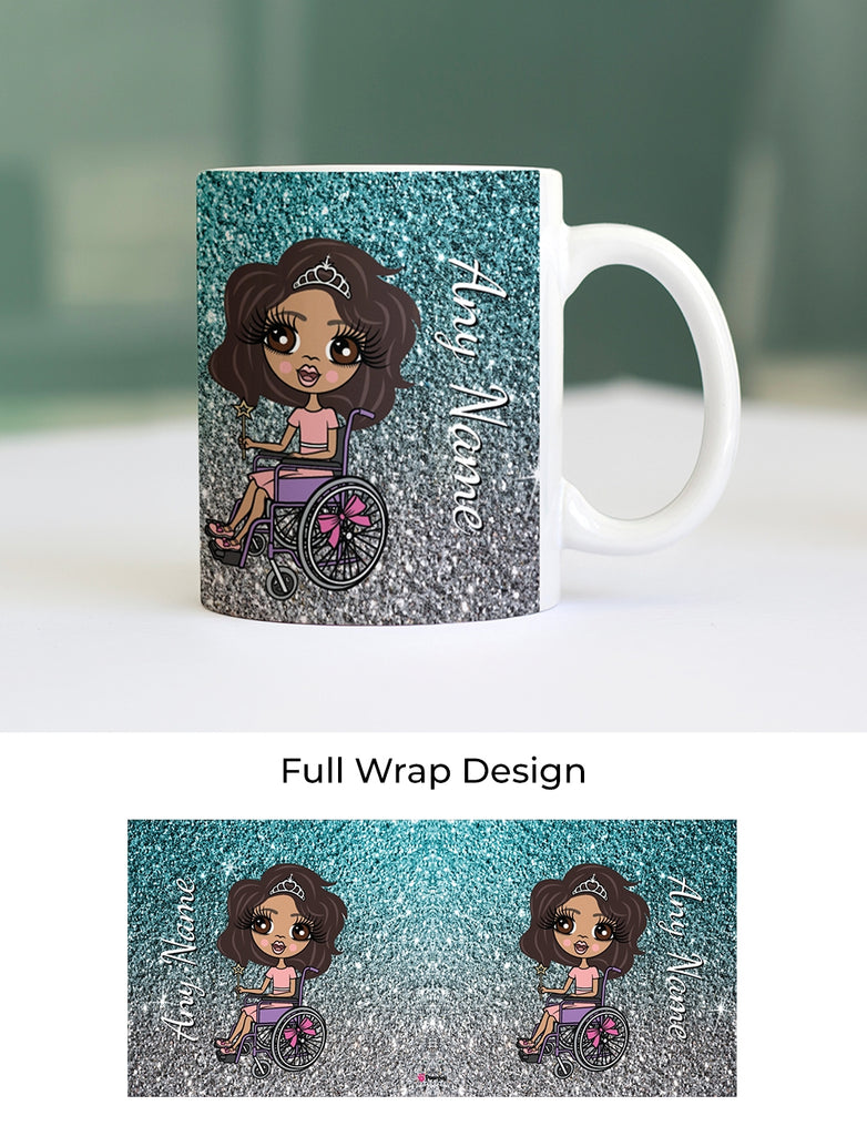 ClaireaBella Girls Wheelchair Ombre Glitter Effect Mug - Image 1