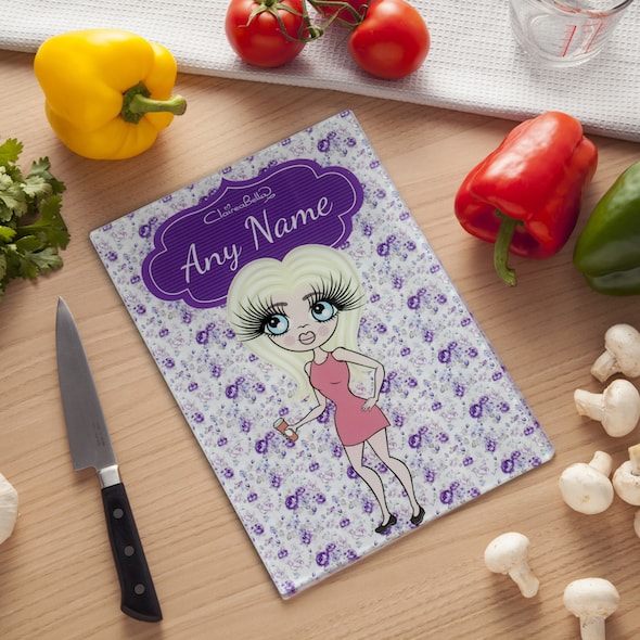 ClaireaBella Glass Chopping Board - Violet Rose - Image 1
