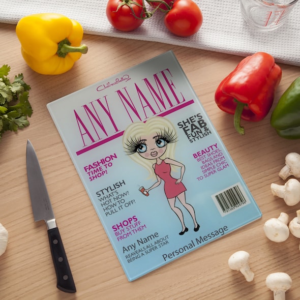 ClaireaBella Glass Chopping Board - Cover Girl - Image 1