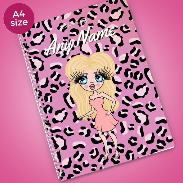 ClaireaBella Lilac Leopard A4 Softback Notebook - Image 1