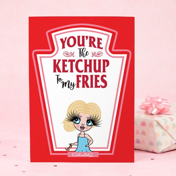 ClaireaBella Girls Greeting Card - Ketchup to my Fries - Image 1