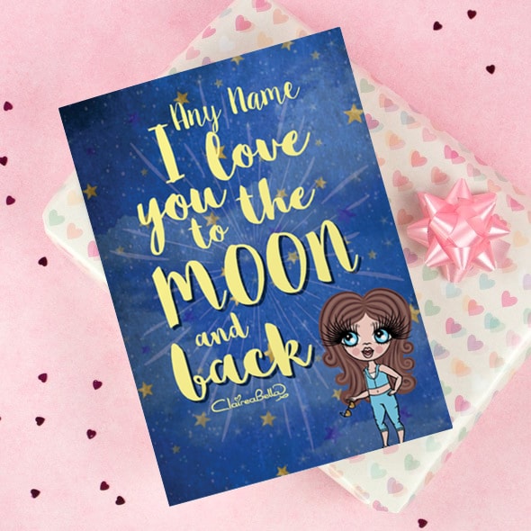 ClaireaBella Girls Greeting Card - Love you to the Moon - Image 1