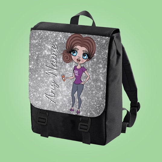 ClaireaBella Glitter Effect Print Large Backpack - Image 5
