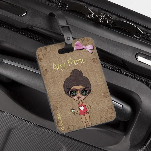 ClaireaBella Girls Jute Print Luggage Tag - Image 1