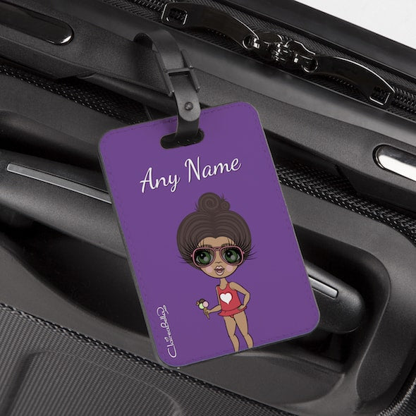 ClaireaBella Girls Purple Luggage Tag - Image 1