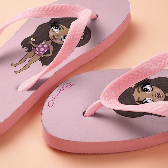 ClaireaBella Girls Pastel Pink Flip Flops - Image 2