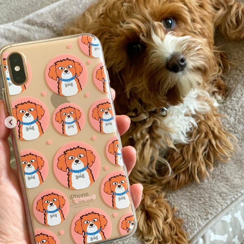 Personalised Dog Emoji Clear Soft Gel Phone Case