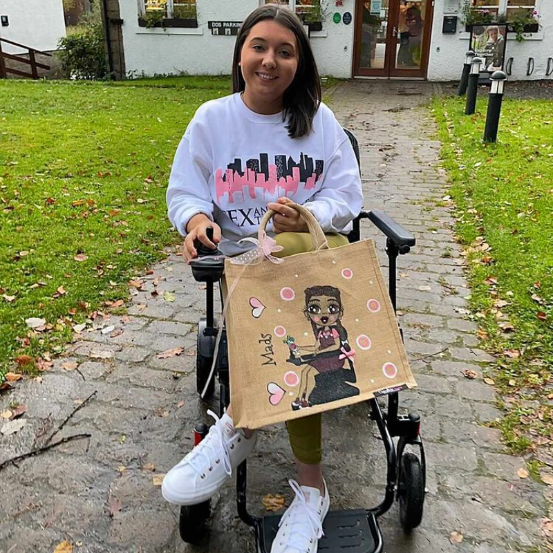 ClaireaBella Wheelchair Large Jute Bag
