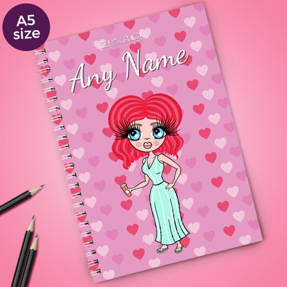 ClaireaBella Heart Print A5 Softback Notebook - Image 1