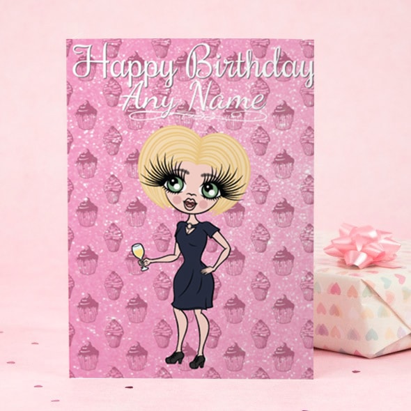ClaireaBella Happy Birthday Card - Glitter Cupcake - Image 2