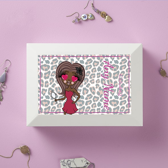 ClaireaBella Pink Leopard Print Jewellery Box - Image 1