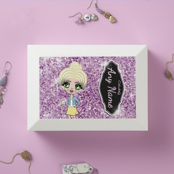 ClaireaBella Girls Pink Crystal Jewellery Box - Image 1