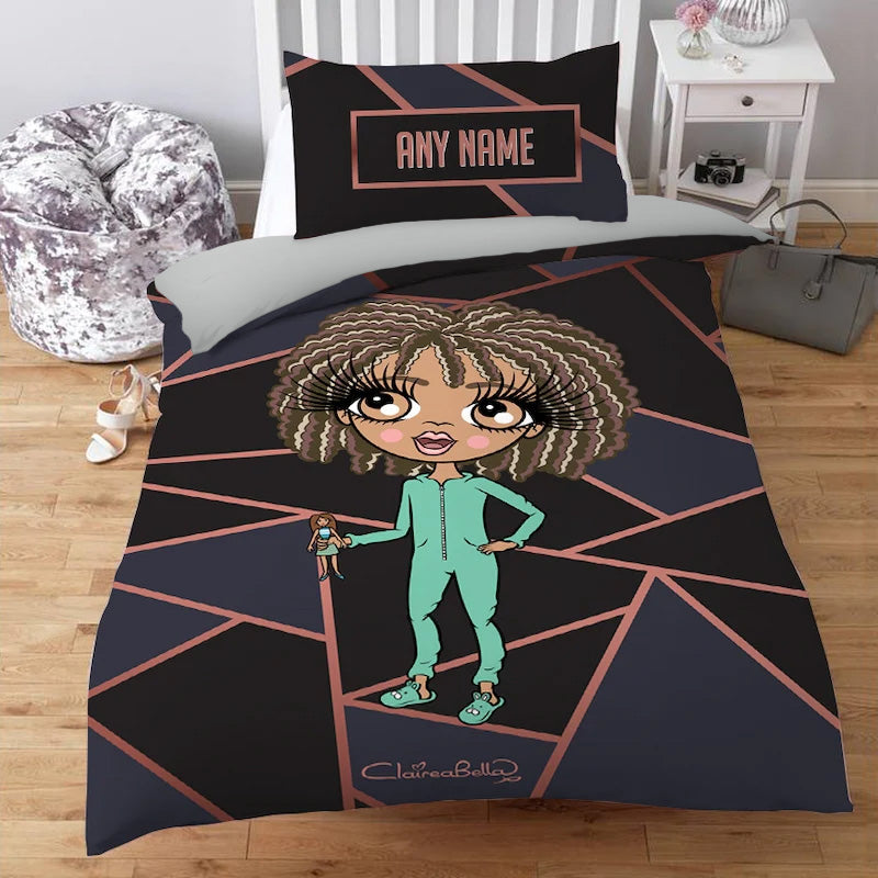 ClaireaBella Girls Personalised Geo Print Bedding