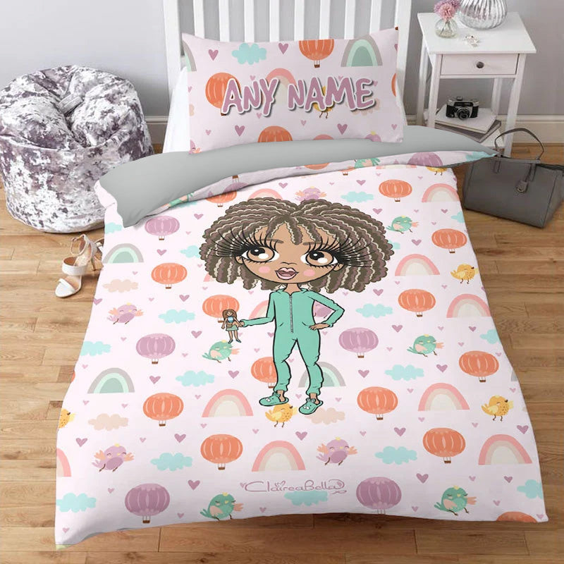 ClaireaBella Girls Personalised Rainbow Print Bedding