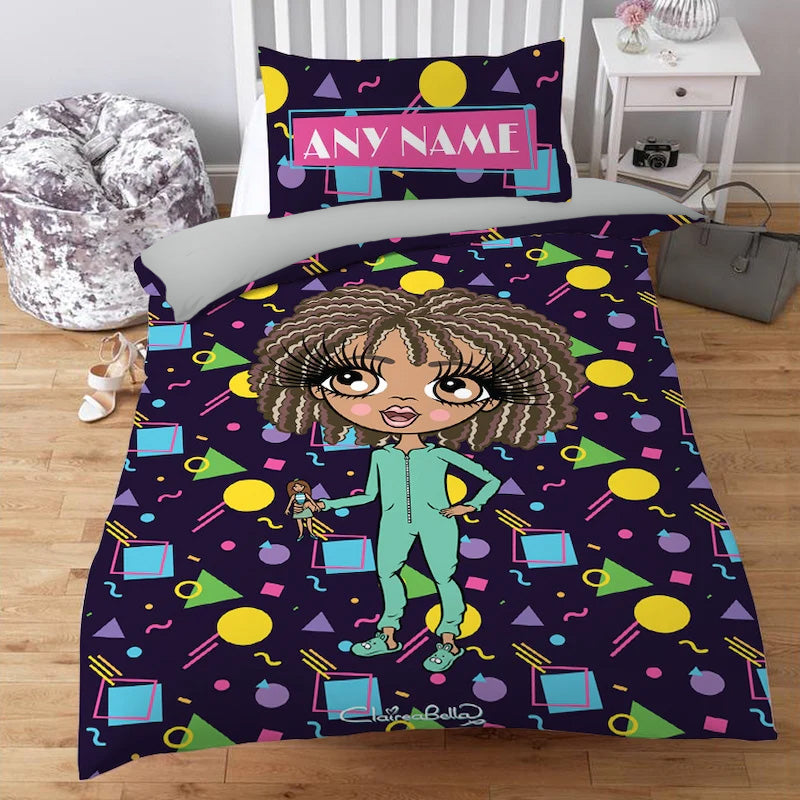ClaireaBella Girls Personalised Retro Pattern Bedding